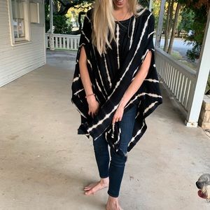 PROMESA blue and ivory tie dyed cape!!